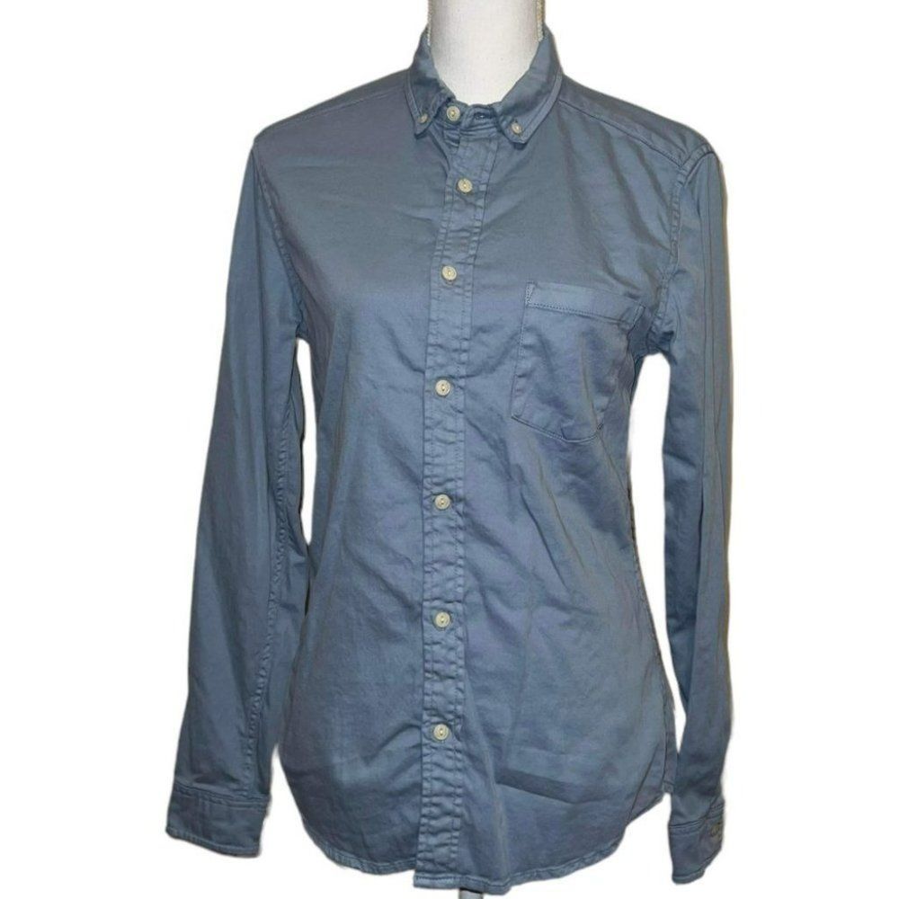 ASOS Design Womens Blue Casual Button Down Shirt Size XS Business Career Office